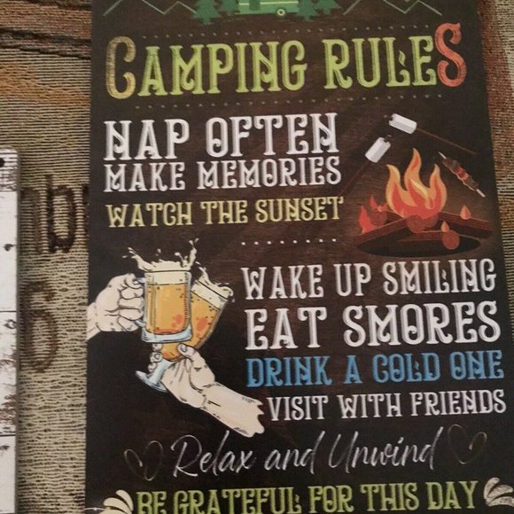 Lot Of 4 Camping Campground Signs RV Trailer Rules Wooden NEW - Picture 4 of 7